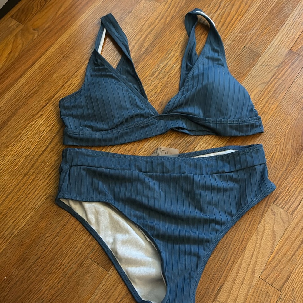 blue swimsuit